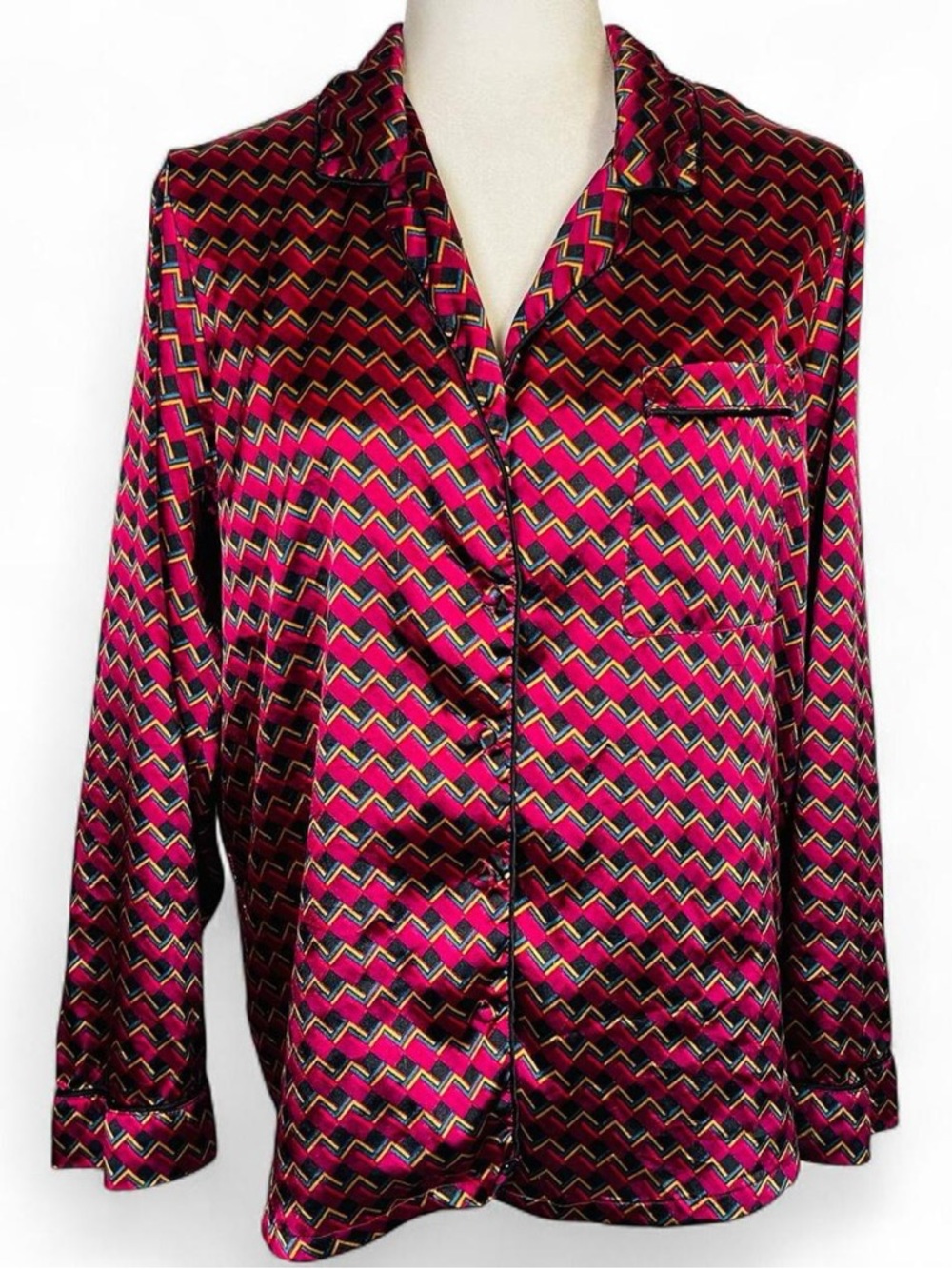 INC International Concepts Intimates Size Medium M Pajama Top Shirt Button Down